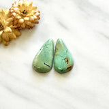 Large Mint Green Teardrop Crescent Lake Variscite, Set of 2 Background