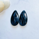 Large Deep Blue Teardrop Pietersite Quartz, Set of 2 Background