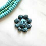 Small Ocean Blue Round Yungai Turquoise, Set of 9 Background