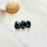 Small Ocean Blue Oval Yungai Turquoise, Set of 3 Background