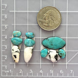 Small Mixed Mixed Mixed Turquoise, Set of 9 Dimensions