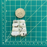 Small White Oval White Buffalo Dolomite, Set of 8 Dimensions