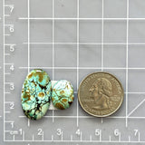 Medium Faint Green Mixed Treasure Mountain Turquoise, Set of 2 Dimensions