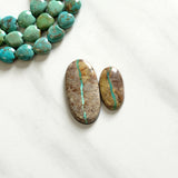 Medium Faint Green Oval Royston Turquoise, Set of 2 Background