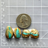 Small Sky Blue Mixed Royston Turquoise, Set of 4 Dimensions