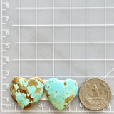 Large Sky Blue Heart Number 8 Turquoise, Set of 2 Dimensions