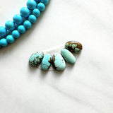 Small Sky Blue Oval Number 8 Turquoise, Set of 5 Background