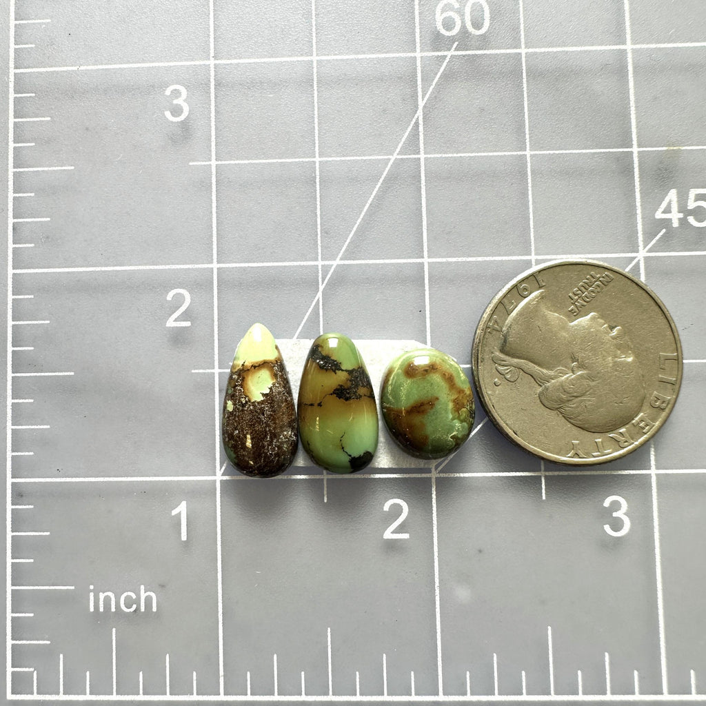 Small Sea Green Mixed Treasure Mountain Turquoise, Set of 3