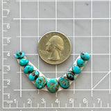 Small Sky Blue Mixed Lone Mountain Turquoise, Set of 11 Dimensions