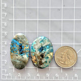 Large Ocean Blue Oval Ithaca Peak Turquoise, Set of 2 Dimensions