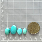 Small Sky Blue Mixed Kingman Turquoise, Set of 4 Dimensions