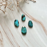 Small Ocean Blue Freeform Blue Moon Turquoise, Set of 4 Background