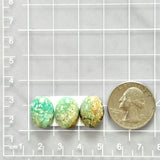 Small Faint Green Oval Broken Arrow Variscite, Set of 3 Dimensions