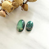 Large Sea Green Oval Crescent Lake Variscite, Set of 2 Background