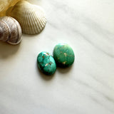 Small Deep Green Freeform Crescent Lake Variscite, Set of 2 Background