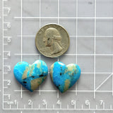 Large Sky Blue Heart Ithaca Peak Turquoise, Set of 2 Dimensions
