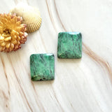 Large Sea Green Square Crescent Lake Variscite, Set of 2 Background