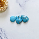 Medium Sky Blue Teardrop Ithaca Peak Turquoise, Set of 3 Background
