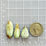 Large Faint Green Mixed Treasure Mountain Turquoise, Set of 3 Dimensions