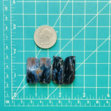 Large Deep Blue Mixed Pietersite Quartz, Set of 4 Dimensions