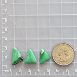 Small Sea Green Triangle Crescent Lake Variscite, Set of 3 Dimensions