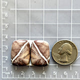 Large Red Freeform White Buffalo Dolomite, Set of 2 Dimensions