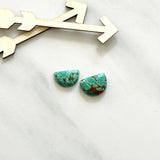Small Deep Green Half Moon Namtso Lake Turquoise, Set of 2 Background