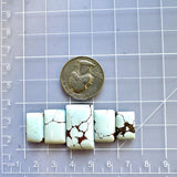Medium Faint Blue Bar Sand Hill Turquoise, Set of 5 Dimensions
