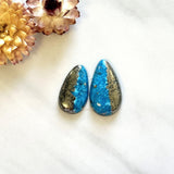 Large Ocean Blue Teardrop Ithaca Peak Turquoise, Set of 2 Background