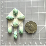 Small Mint Green Mixed Namtso Lake Turquoise, Set of 7 Dimensions