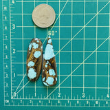 Large Sky Blue Mixed Yungai Turquoise, Set of 2 Dimensions