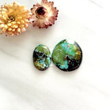 Large Bamboo Green Mixed Bamboo Mountain Turquoise, Set of 2 Background