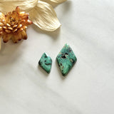 Small Mint Green Diamond Crescent Lake Variscite, Set of 2 Background