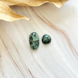 Small Ocean Blue Mixed Crescent Lake Variscite, Set of 2 Background