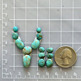 Small Sky Blue Mixed Number 8 Turquoise, Set of 14 Dimensions