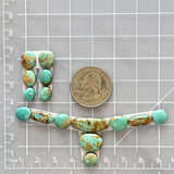 Small Sky Blue Mixed Royston Turquoise, Set of 15 Dimensions