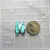 Small Sky Blue Mixed Ithaca Peak Turquoise, Set of 2 Dimensions