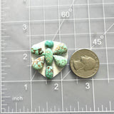 Small Sky Blue Mixed Number 8 Turquoise, Set of 7 Dimensions
