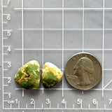 Medium Lime Green Triangle Royston Turquoise, Set of 2 Dimensions