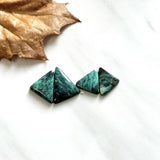Medium Deep Green Triangle Crescent Lake Variscite, Set of 4 Background