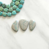 Large Faint Green Freeform Royston Turquoise, Set of 3 Background
