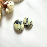 Medium Yellow Oval Crescent Lake Variscite, Set of 2 Background