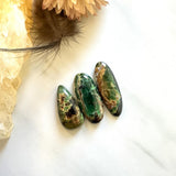 Medium Deep Green Mixed Crescent Lake Variscite, Set of 3 Background
