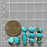 Small Sky Blue Mixed Yungai Turquoise, Set of 10 Dimensions