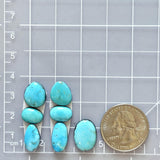 Small Sky Blue Mixed Kingman Turquoise, Set of 7 Dimensions