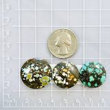 Large Mixed Round Mixed Turquoise, Set of 3 Dimensions