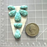 Small Sky Blue Mixed Namtso Lake Turquoise, Set of 7 Dimensions
