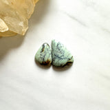 Small Light Yellow Teardrop Crescent Lake Variscite, Set of 2 Background