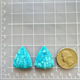 Large Sky Blue Freeform Inlay, Set of 2 Dimensions