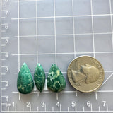 Medium Deep Green Mixed Crescent Lake Variscite, Set of 3 Dimensions